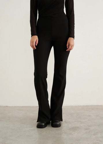 Pantalón Tipo Leggins Elastizado Oxford De Morley Negro Lisa 38