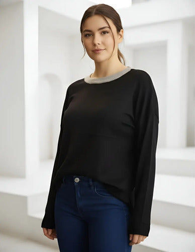 Sweater Tejido Básico Importado Tipo Buzo
