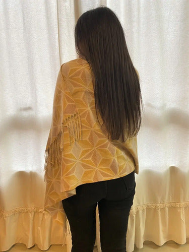 Pashmina Chalina Ruana Lanilla Rombos Importada