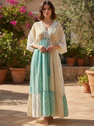 Vestido Largo De India Con Lurex