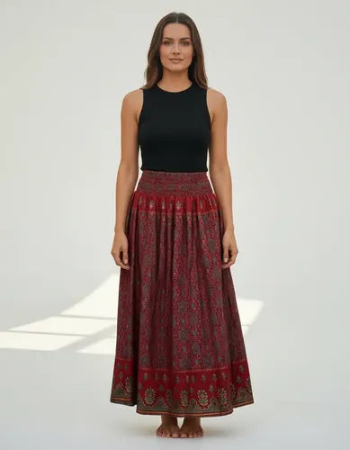 Pollera De Seda Hindú Evasé
