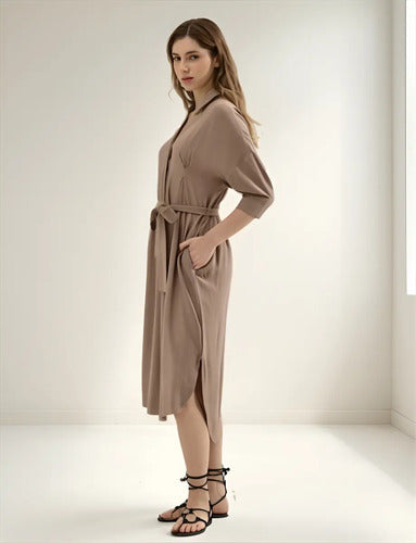Vestido Camisero De Lino