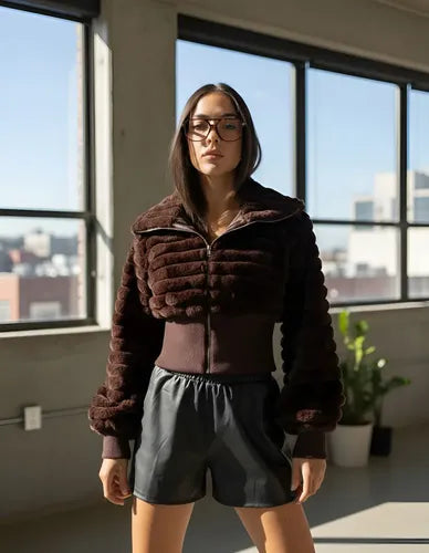Campera De Piel Sintética Corta