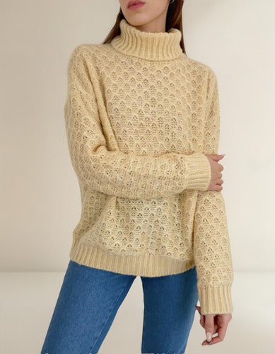 Sweater Tejido Polera Amplio Oversize