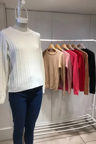 Sweater Pullover Trenzado Básico
