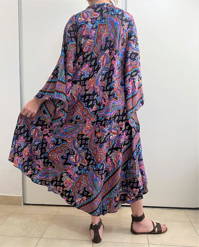 Vestido Mangas Oxford Importado Seda Hindú