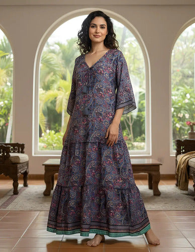 Vestido Seda Hindú India Fiesta