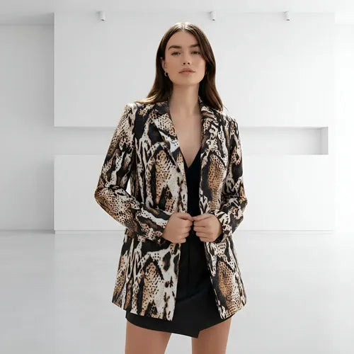 Blazer Animal Print Marrón Animal Print 38