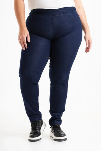 Pantalón Tipo Calza De Jean Talle Grande