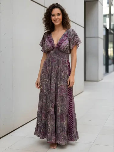 Vestido De Seda Hindú Largo Mod. 14