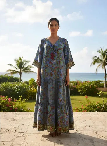 Vestido Seda Hindú India Fiesta