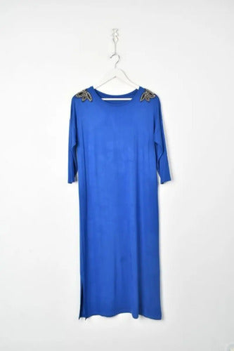 Vestido Modal Largo Detalle Hombros Calidad