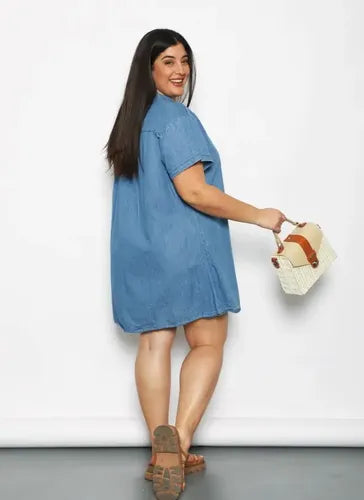 Vestido Jean Denim Talle Grande Talle Especial