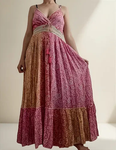 Vestido Sin Mangas Largo De India Con Lurex