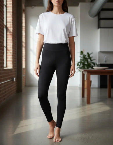 Calza Leggins  Basica Negra Negro Liso S
