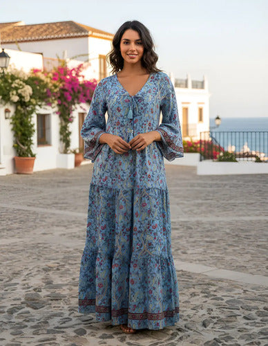 Vestido Seda Hindú India Fiesta