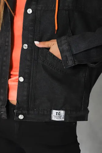Campera De Jean Con Capucha Desmontable Modelo Amplio