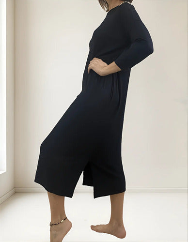 Vestido Modal Largo Detalle Hombros Calidad
