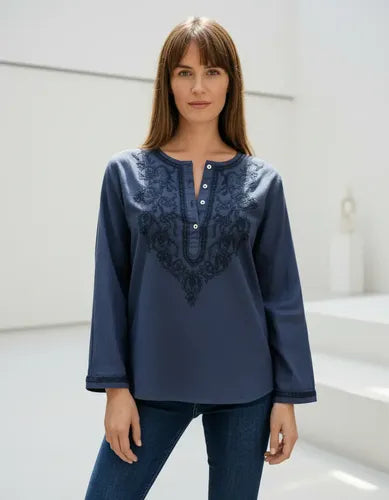 Camisa Bordada Blusa Importada