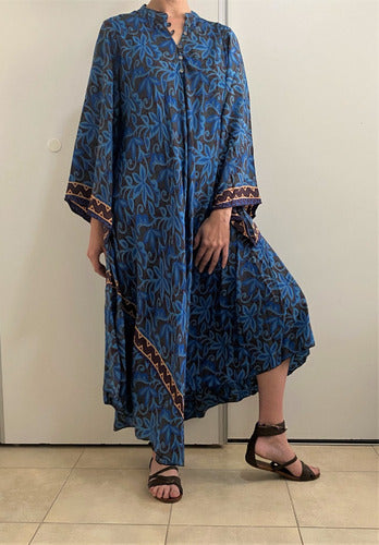 Vestido Mangas Oxford Importado Seda Hindú