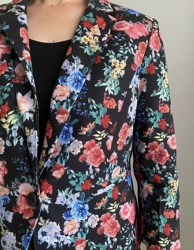 Saco Chaqueta Blazer Floreado Importado