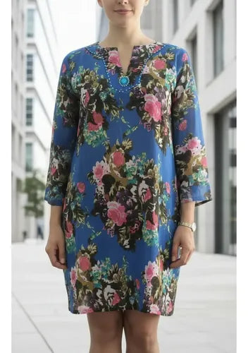Blusa Camisa Túnica Importada Estampada Playa India