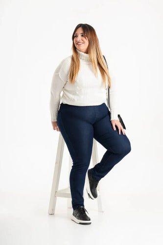 Pantalón Tipo Calza De Jean Talle Grande