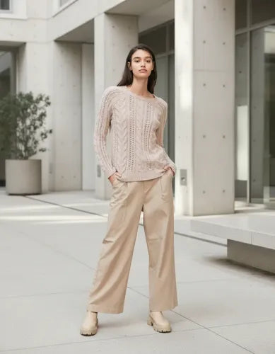 Sweater Chenille Tejido Ochos Calidad! Beige Ochos Único