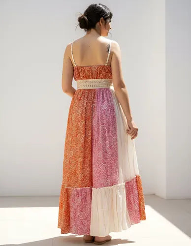 Vestido Sin Mangas Largo De India Con Lurex