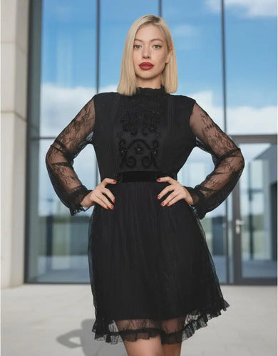Vestido Fiesta Noche Importado Negro