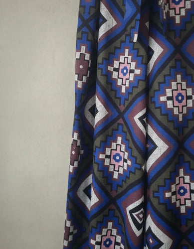 Pantalón De Lanilla Estampado Azul Estampado L