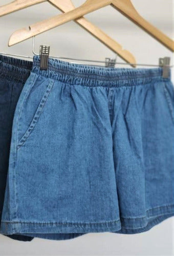 Short De Jean Camisero Denim M A Xxxl Talle Grande