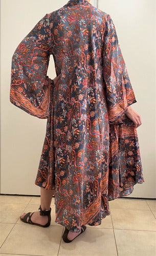 Vestido Mangas Oxford Importado Seda Hindú