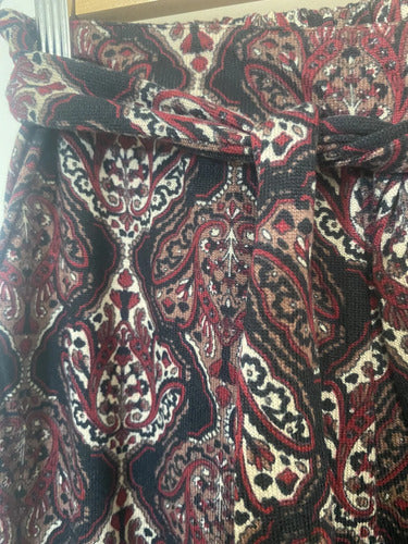 Pantalón De Lanilla Estampado Bordó 1 Estampado L