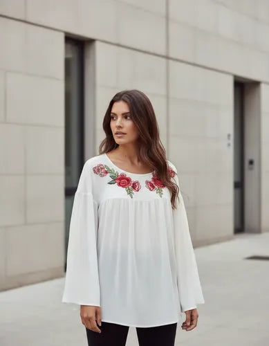 Blusa Camisa Bordada Importada Boho Tipo Vars India Style