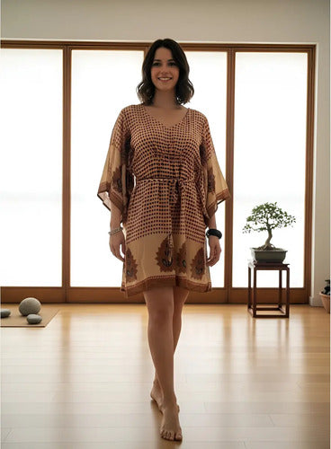 Vestido Blusa Túnica De Seda Hindú Importado Amplio Boho