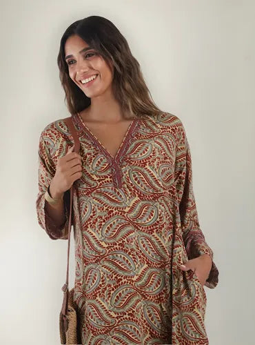 Vestido Largo De Seda Hindú Amplio Mod. 79