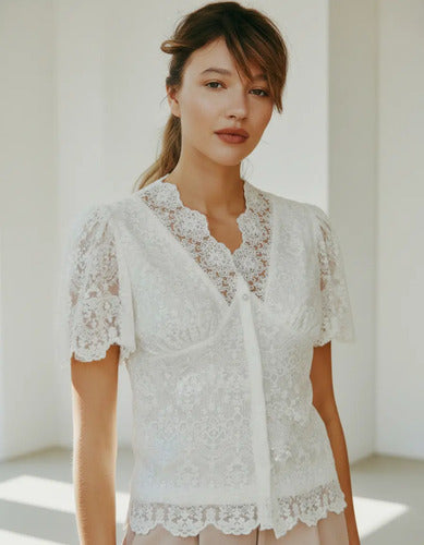 Blusa Camisa Encaje Importada