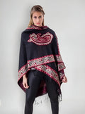 Ruanas Ponchos Grandes De Lanilla Divinos Tipo Rapsodia Vars Negro Lanilla U