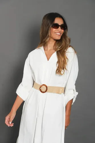 Vestido Largo Talle Grande De India Nuevo 2da Selección Off White Liso Xxl