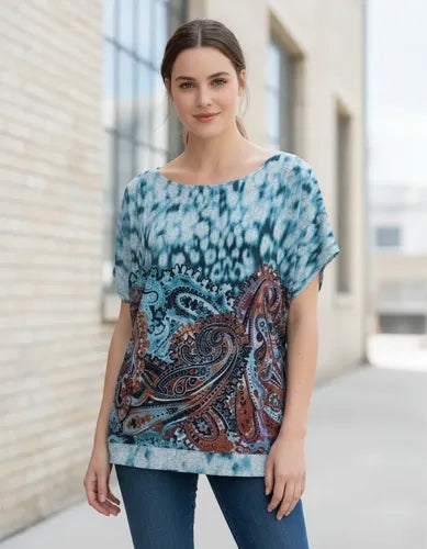 Remera Blusa Importada Estampada Lanilla Mandalas
