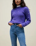 Sweater Tejido Con Perlas Violeta Perlas U
