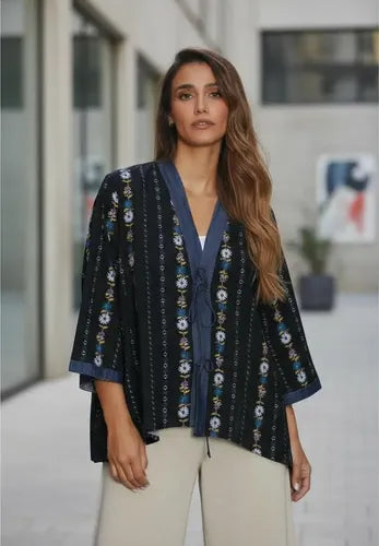 Saco Chaqueta Kimono Estampado Modelo Amplio