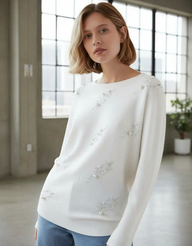 Sweater Tejido Con Strass Importado Cod. 215 Calidad!
