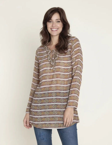 Blusa Camisa Túnica Importada T. Único  Tipo India Style