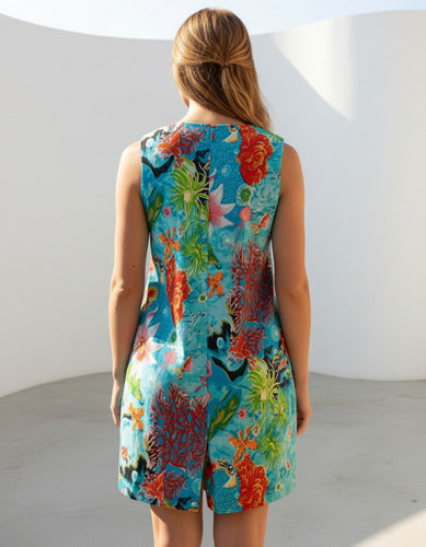 Vestido Solero Estampado India Gris Estampado M