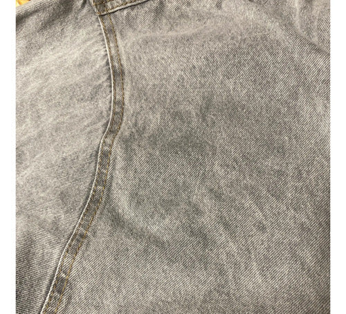 Saco Largo Jean Campera Camisaco Oversize Denim Talle Grande Gris 38 Liso