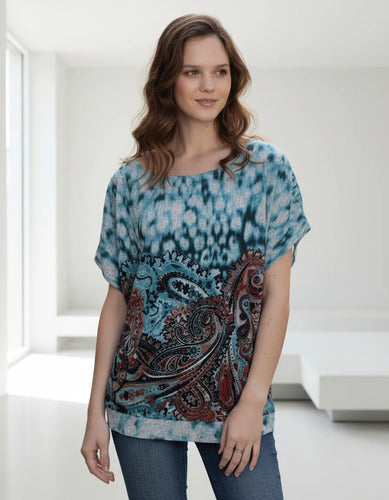 Remera Blusa Importada Estampada Lanilla Mandalas