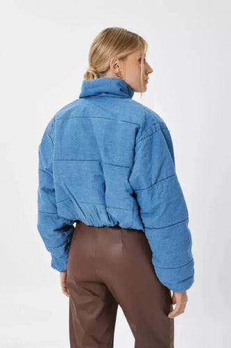 Campera Puffer De Jean Corta