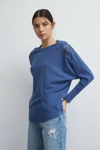Sweater Tejido Con Strass Importado Cod. 62 Libelula Calidad Rosa Liso U